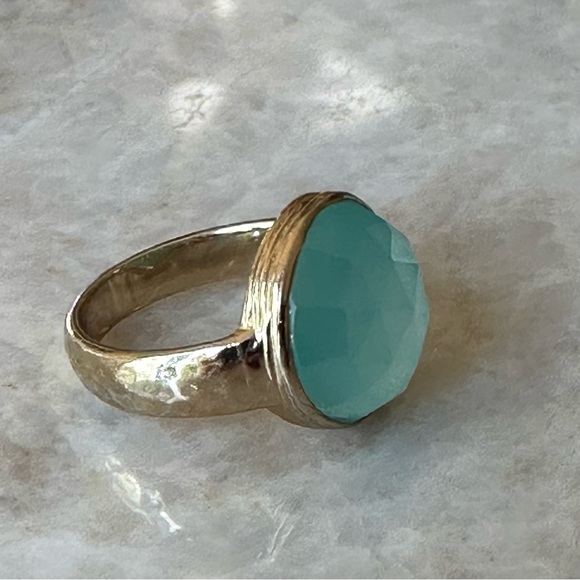 Melinda Maria Green and Gold Statement Ring - West Palm Beach Chic - Chalcedony - Picture 12 of 14